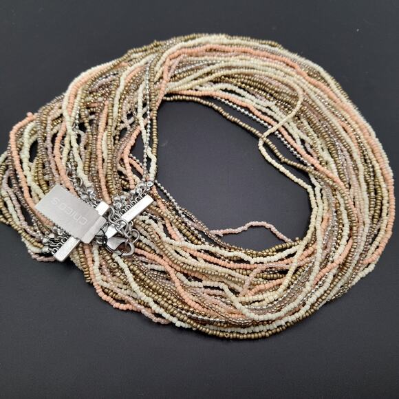 Chico's Glass Seed Bead Multi-strand Necklace, 43 In, 17 Strands, New With Tags - Picture 11 of 11